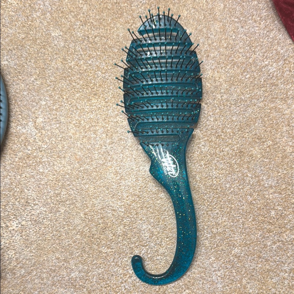 Teal Glitter Hair Brush